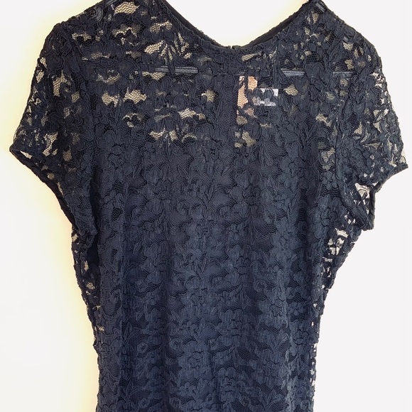 BHS Black Lace mini Dress just over the Knee satin spagetti lining dress US 12 - Picture 11 of 16